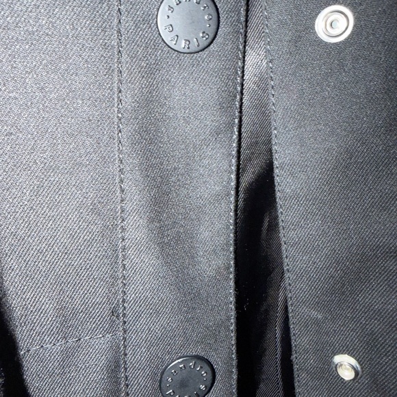 Sandro Black Pleated Trench Coat - Picture 4 of 10